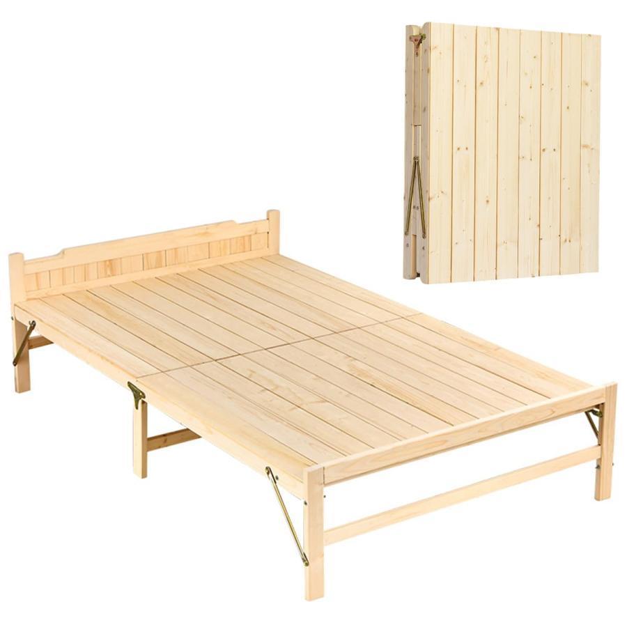 楽天市場】シングル すのこベッド パイン材 天然木 折りたたみ