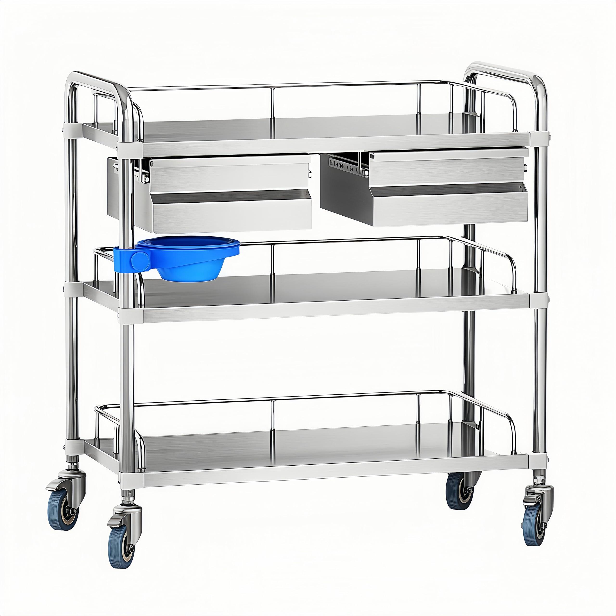 楽天市場】医療用ワゴン 回診車 キャスター付き 実験室ワゴン