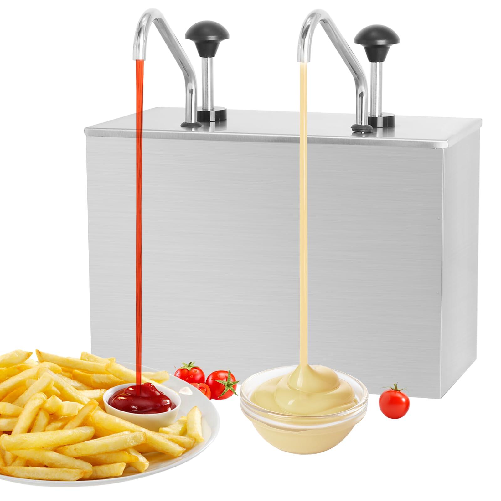 ソースディスペンサーポンプ 調味料揚水機ステイション ソースポンプボトル 出どころディスペンサー ステンレス鋼鋼 洗い濯ぎ能力のある 定量揚水機 腐蝕能力のある 押し分かりやすい 重型腹積もり 調味料 舎利別 家用/商用/御役目用 (3)