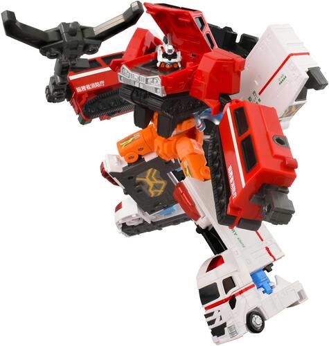 特装練り合わせるロボ ジョブレイバー ＴＪＢＤＸ ハイパーレスキューブレイバー レッドサラマンダー＆スーパーアンビュランス DX仕掛ける
