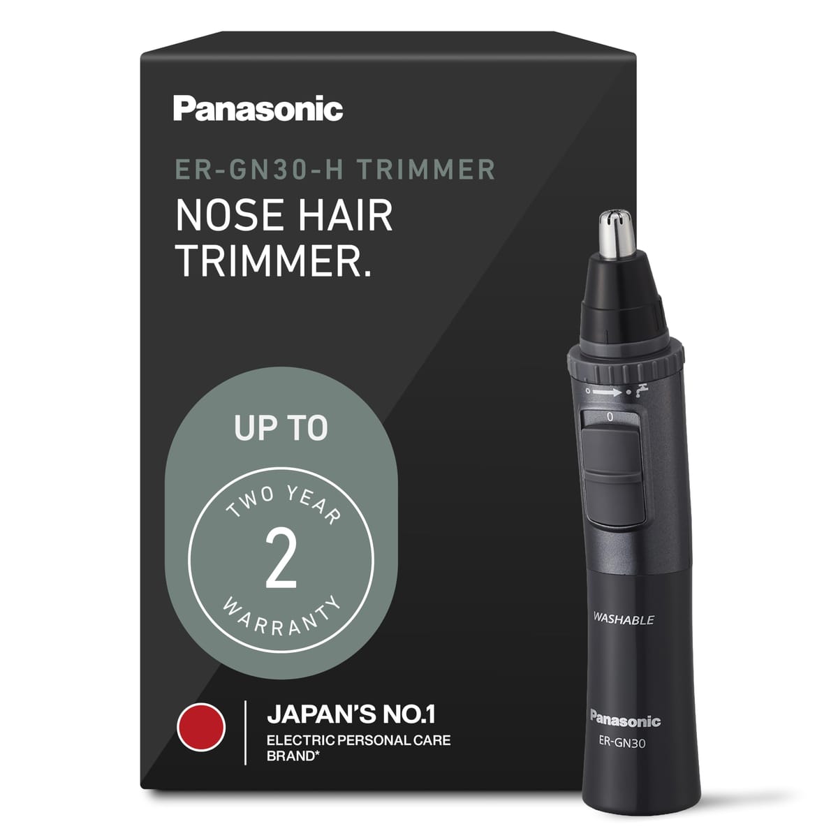Panasonic メンズ 耳と鼻毛トリマー ウェットドライ 低刺激性 デュアルエッジブレード - ER-GN30-H