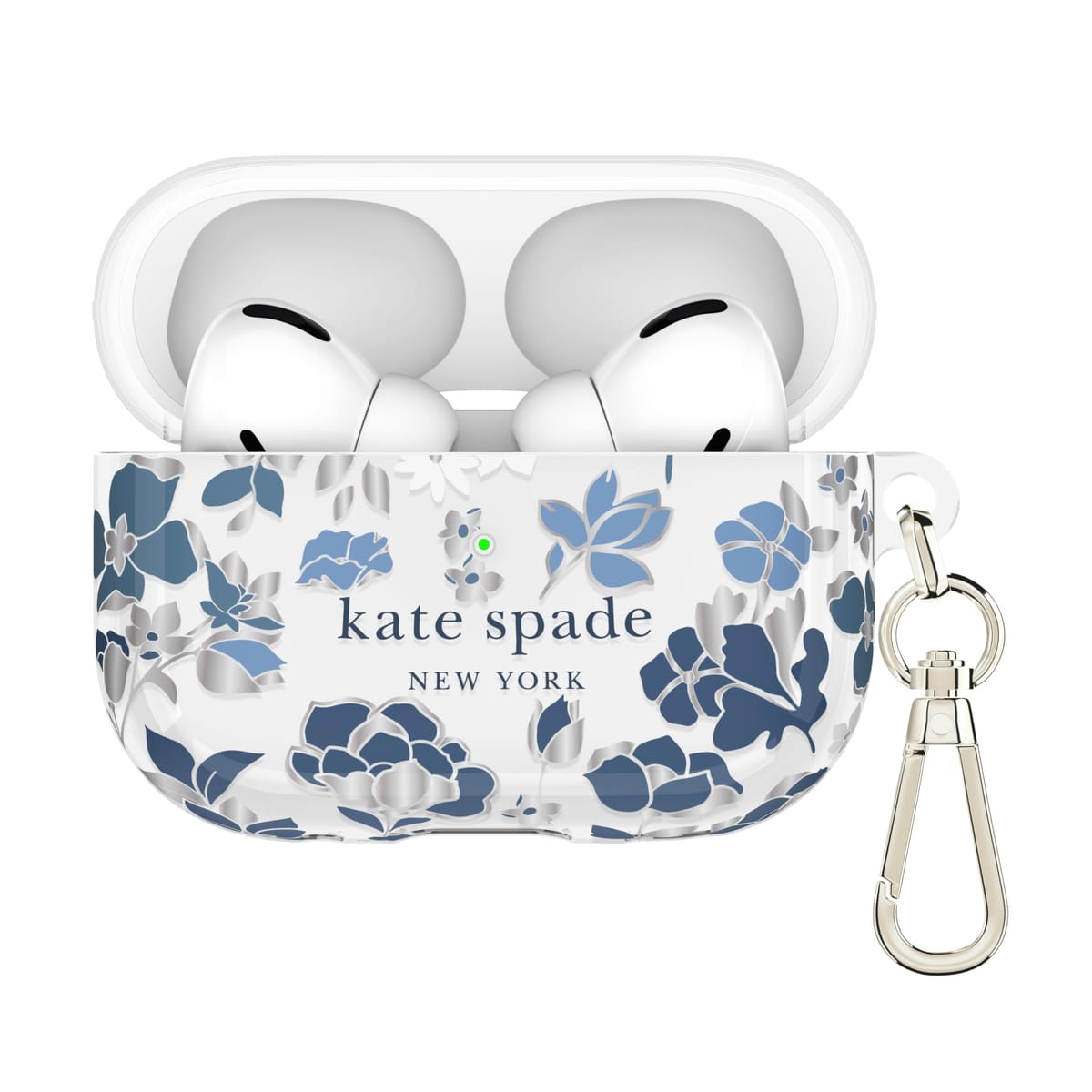 ケイト・スペード ニューヨーク州 AirPods Pro 保護すること入れもの キーチェーンリング付き添い人 - フラワーベッドブルー AirPods Pro 第2時人/第1時人に相応う