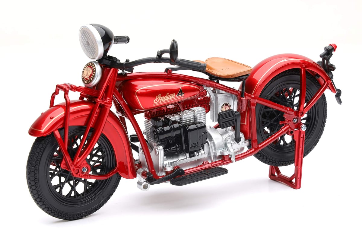New-Ray 1930 インディアン 4 レッド 1/12 ダイキャスト オートバイモデル 58223