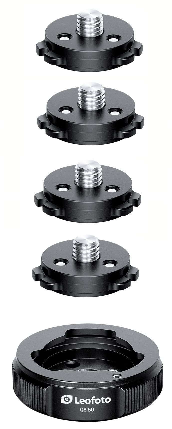Leofoto QS-50K 50mm クイックリンクセット Q50 QRプレート3枚付き 三脚ボールヘッド クイックリリースマウントシステム 3/8インチ