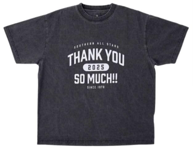 サザンオールスターズ サザン LIVE TOUR 2025「THANK YOU SO MUCH!!」グッズ ヴィンテージ風 Tシャツ