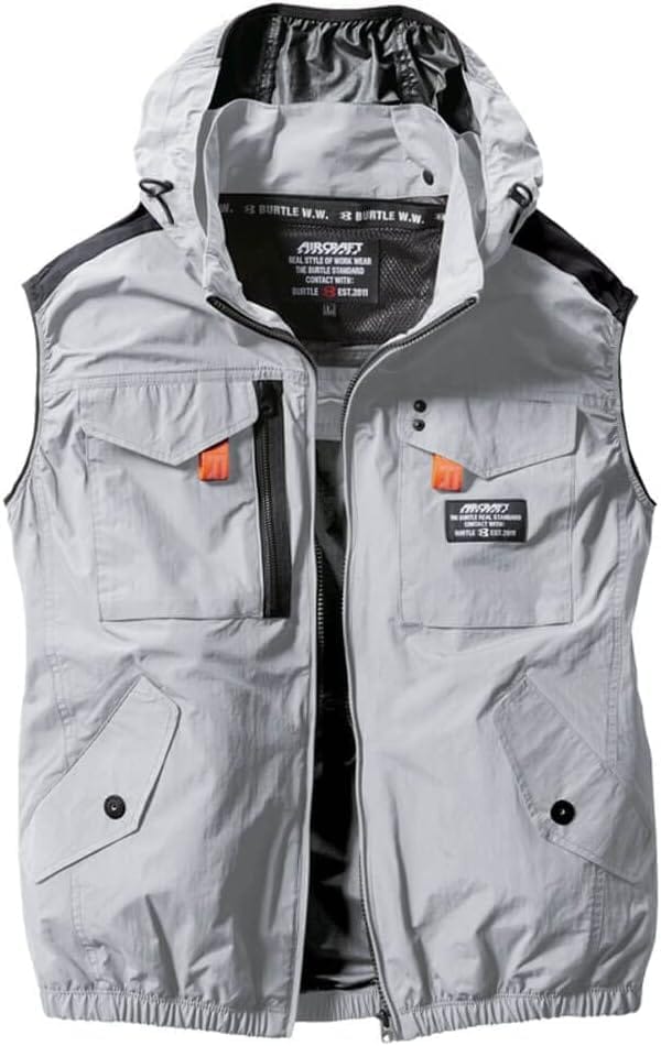 [エアークラフト] バートル AC1154 服のみ 背中ファン 2024年モデル フード脱着仕様 空調作業服 タクティカルベスト アルミコーティング フルハーネス対応 軽量 作業着 作業服 空調用服 バッテリー・ファン別売り (JP, アルファベット, 2｜ブルースカイショップ