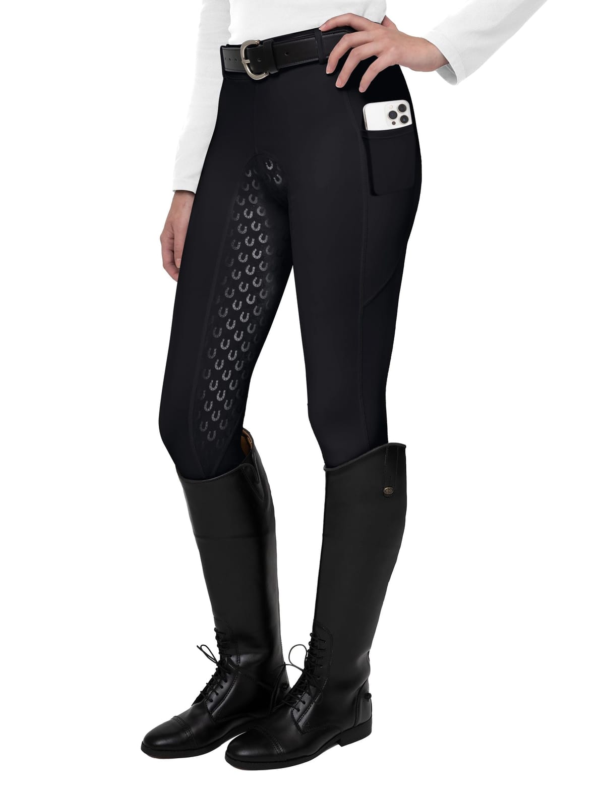 FitsT4 レディース フルシート ライディングタイツ アクティブ シリコングリップ 乗馬タイツ 乗馬用ズボン