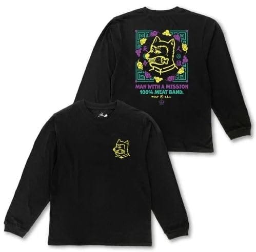 MAN WITH A MISSION （マンウィズアミッション）2024年 福袋 ロングプルオーバー ロンT プルオーバー 黒（XL）