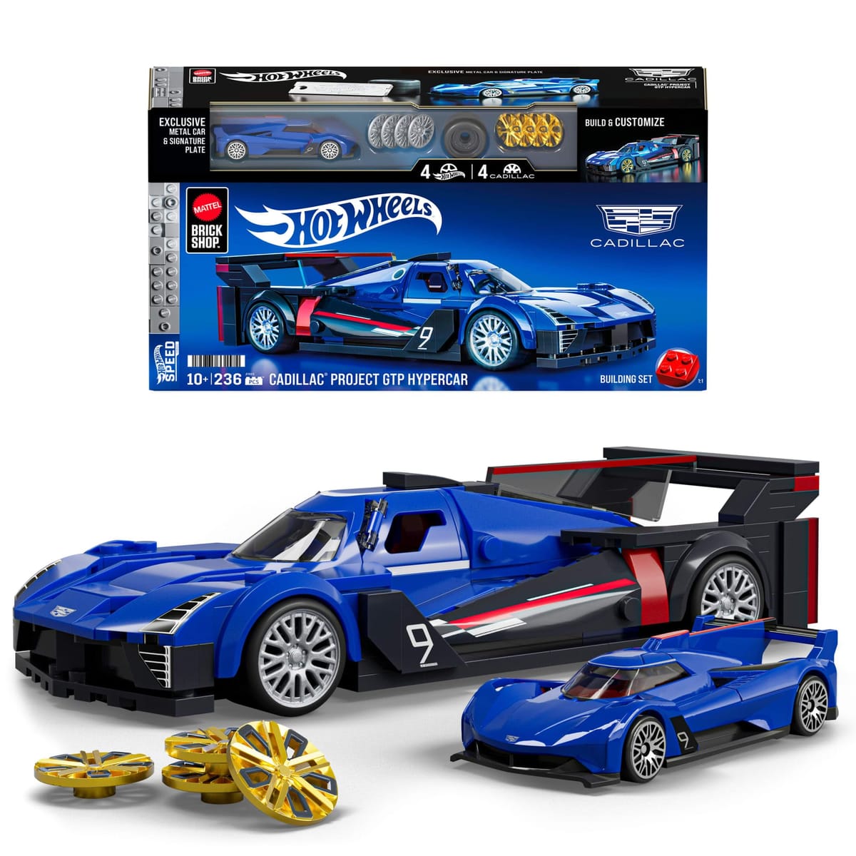 Mattel (マテル) ブリックショップ ホットウィール スピードシリーズ 組み立てセット キャデラックプロジェクト GTP ハイパーカー 236ピース リアルなディテールとカスタムデカール 大人のコレクターと10歳以上の子供