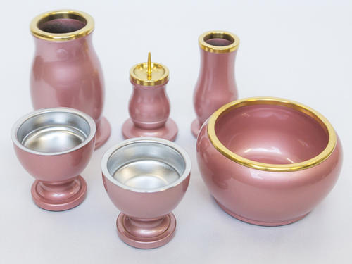 ルミさけび声 さくら色 2.5寸 ６点仕かける 仏壇・仏具・神具-具足・仏具セット