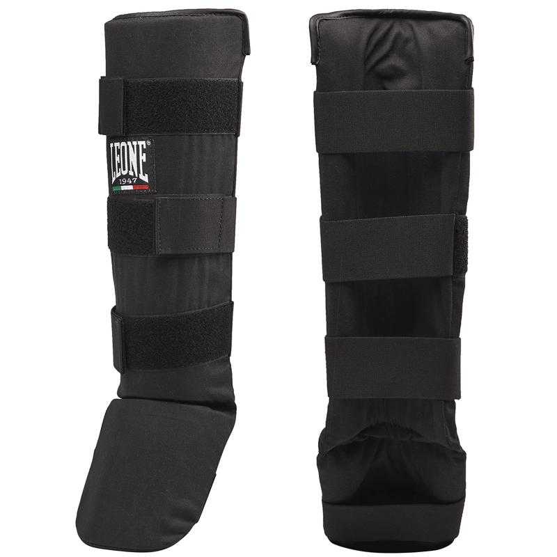 LEONE 1947 格闘技 キックボクシング MMA シンガード ジュニアサイズ [ BASIC JUNIOR ] レガース EVAパッド入り ブラック PT132J 【正規品】
