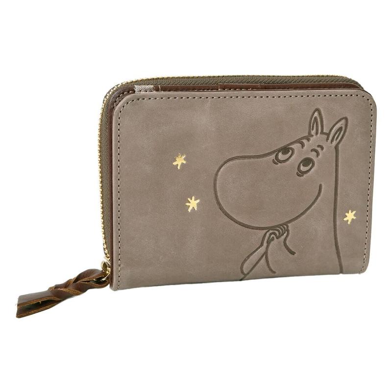 [Moomin] [ムーミン] 短財布 二つ折り ラウンドファスナー スナップボタン開閉 レディース
