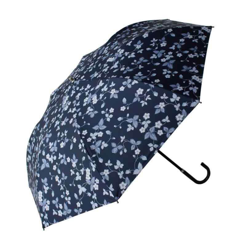 【ウェッジウッド】ウェッジウッド 晴雨兼用 折りたたみ傘（傘袋付き）ストロベリー インクブルー (ネイビー) 001267-0001-02