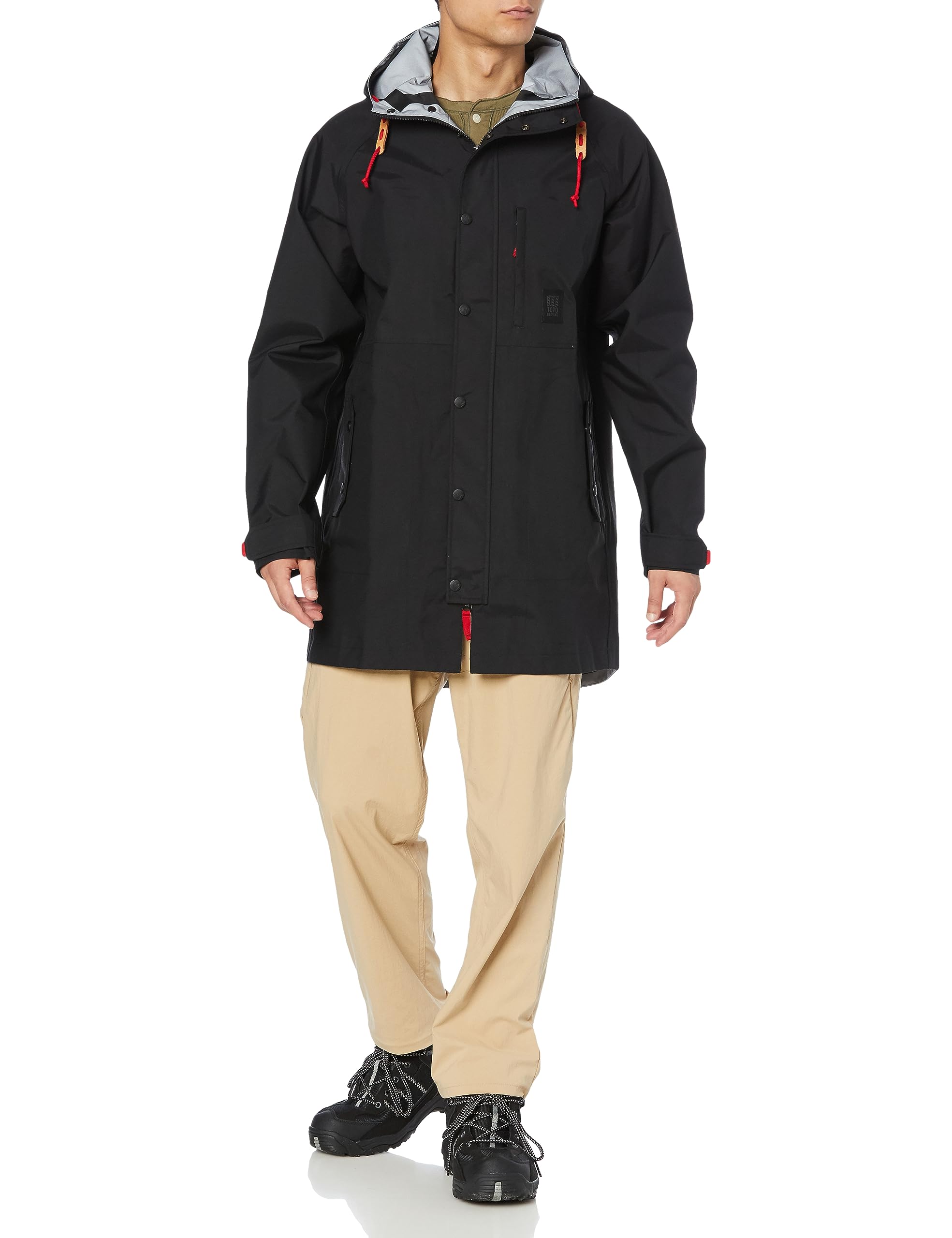 [トポデザイン] 3レイヤーレインコート TECH TRENCH 3L メンズ ブラック US S (日本サイズS相当)｜つかさストア