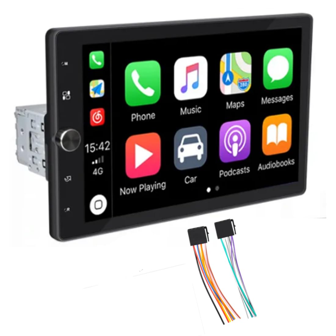 カーステレオ Carplay & Android Auto 10 インチタッチスクリーン 1Din カーラジオスマートボイスミラーリンク手動回転水平および垂直 Bluetooth5.1 FM USB AUX|つかさストア
