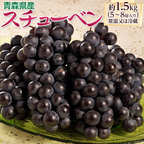 葡萄 ぶどう ブドウ青森県産 黒ぶどう スチューベン 5〜8房 約1.5kg 送料無料 常温又は冷蔵
