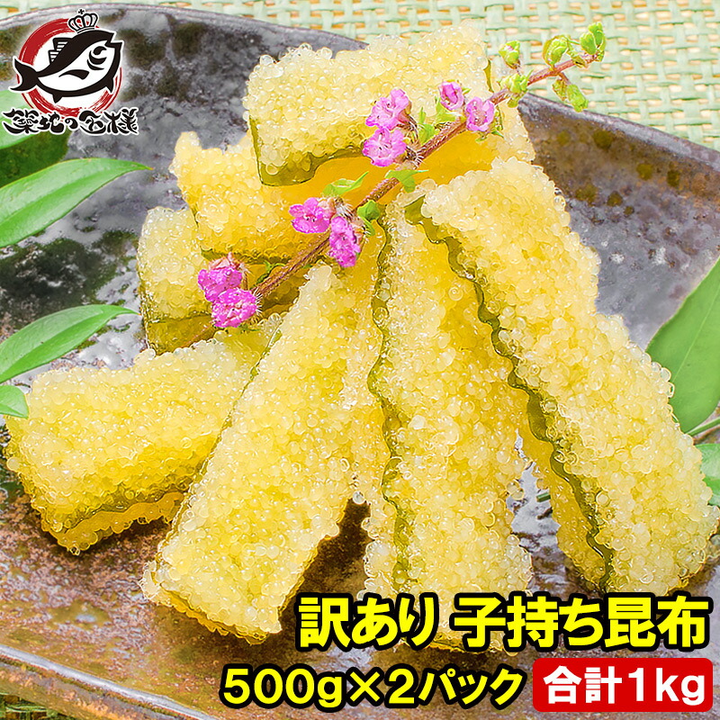 送料無料 訳あり 子持ち昆布 切り落とし 味付け両面子持ち昆布 500g×2パック 合計1kg 上品な白醤油味でさっぱりとした高級感。塩抜き不要 子持昆布 天然子持ち昆布 数の子 こんぶ 串揚げ フライ 惣菜 おかず 珍味 おせち料理 単品おせち 寿司ネタ 築地市場 豊洲市場 ギフト|うに カニ まぐろなら築地の王様