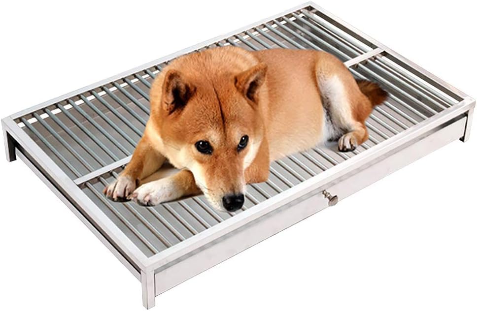 犬用室内用便器お盆、ステンレススチールペットトレーニングトレイ、大電気容量のお取りつくろうが分かりやすいで健康方的 (62*42*10糎) その他-生活雑貨