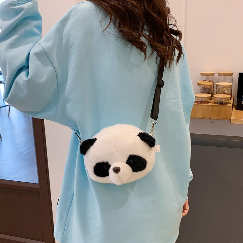 楽天市場】パンダポシェット ショルダーバッグ パンダの顔 ぬいぐるみ