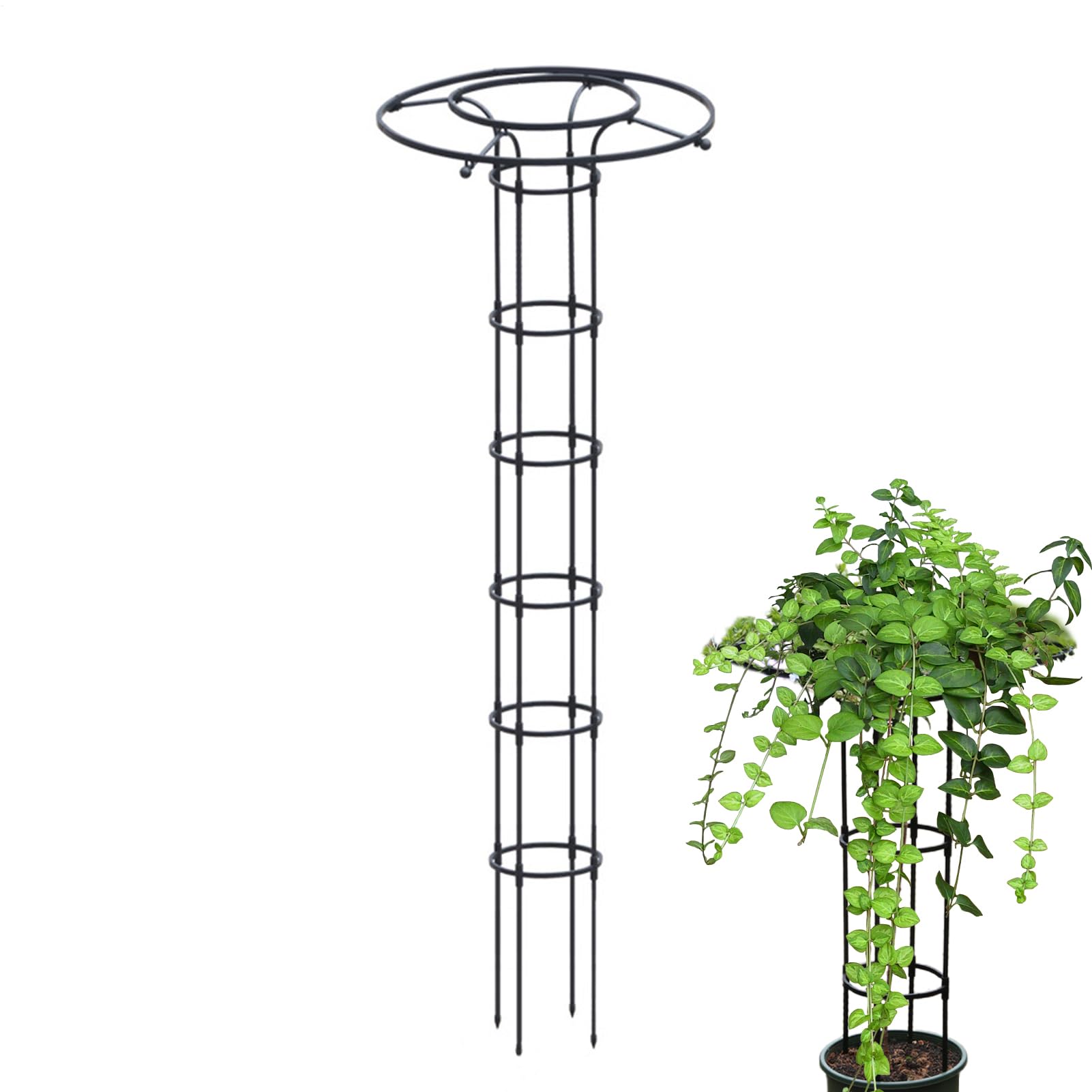 バラ トレリス つる性植物 支柱 傘型 ガーデン オブジェ 金属製 園芸ラック 高さ210cm 鉢植え 地植え 兼用 庭 飾り ガーデニング 誘引 観葉植物 フラワー支柱 アイアン トレリス タワー 組み立て式 フラワースタンド 外構 ガー