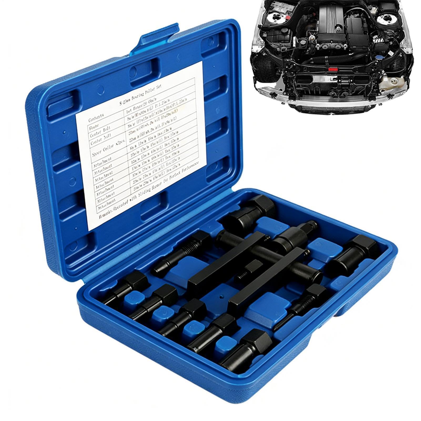 バイク ホイール ベアリングプーラー セット 内抜き 8-29mm ブラインドホール 荷掛け 整備 メンテナンス ツール 工具 専用ケース付 内径 抜き取り 取り外し 自動車 オートバイ 修理 工具セット 合金鋼製 高硬度 頑丈 耐久性 実|月影屋