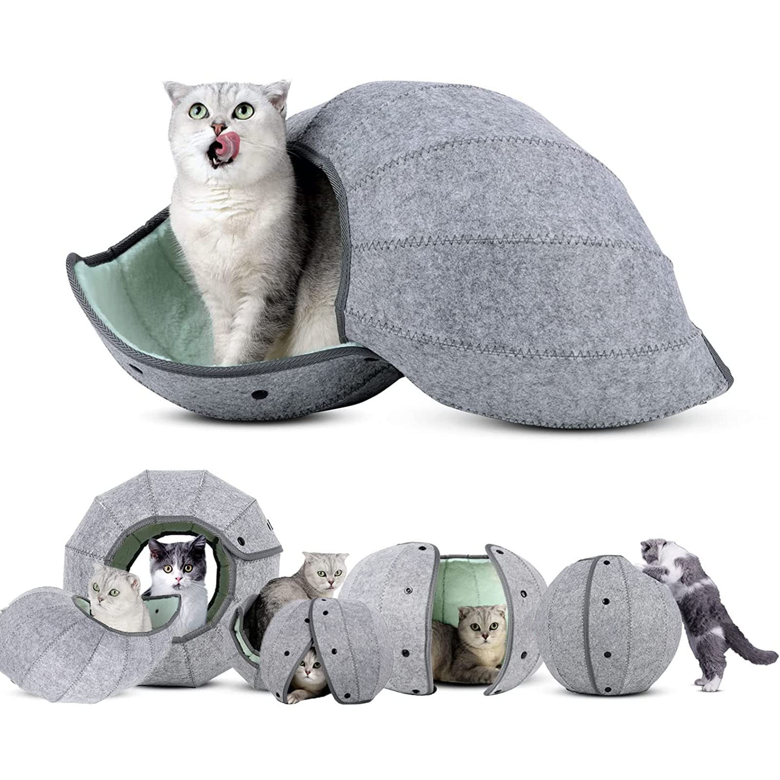 猫 寝台 学生寄宿舎型 水平坑 2way 愛玩動物寝台 住み家 洗える フェルト原料品 今めかしい 駆け込み寺 爪とぎ押しとどめる 折りたたみ パウダーコンパクト 猫住み家 犬 猫用 小型犬 子ネコ 愛玩動物装置