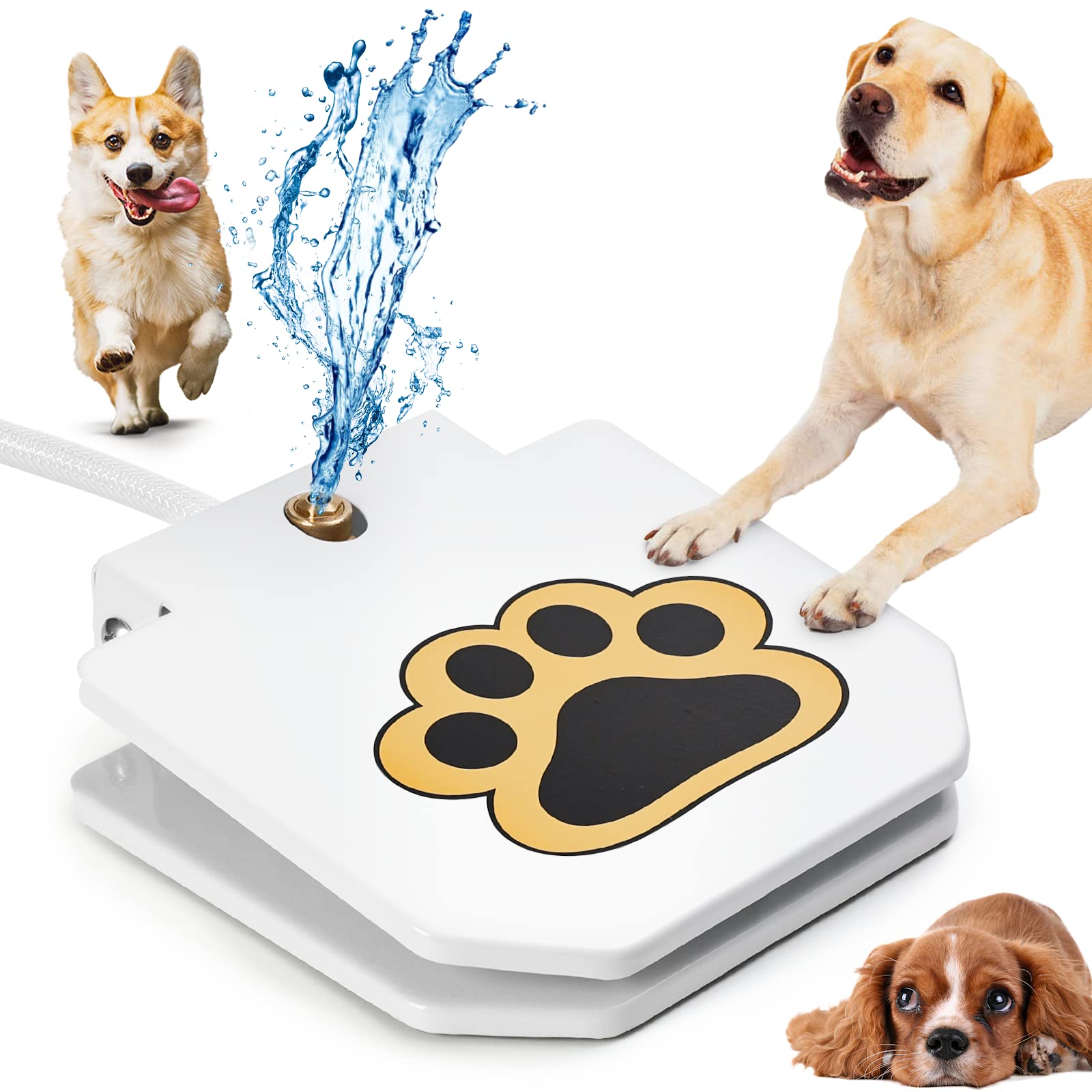 犬用水器 愛玩動物用 ウォーターファウンテン 足踏み式 水呑み器 吹き上げ 遊び道具 室外 庭 犬 猫 水遊び 意気組み症打つ手 散水導管付き添い人 踏むだけ 飾り気の無い築き上げる
