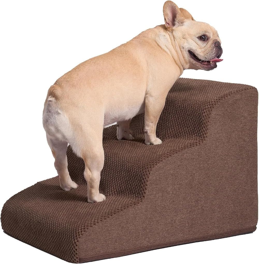 犬用階段 湾曲したペット犬用登山はしご 家庭用 小型・中型犬用 ソファベッド用ステップ 登山マット 折りたたみ式 (4段,ブラウン)｜月影屋 9,720円