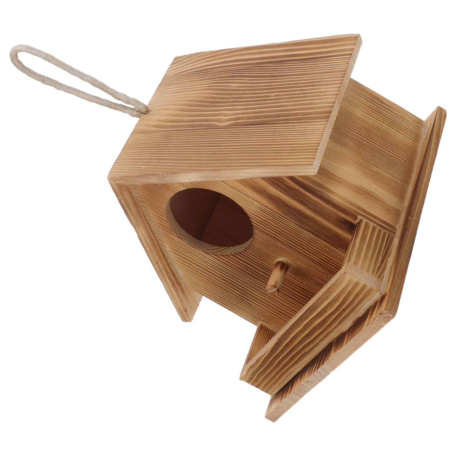 木製ハチドリの巣箱 屋外用鳥小屋 小鳥の繁殖とねぐら作り促進 自然模倣生息地 全天候対応パティオ装飾｜月影屋