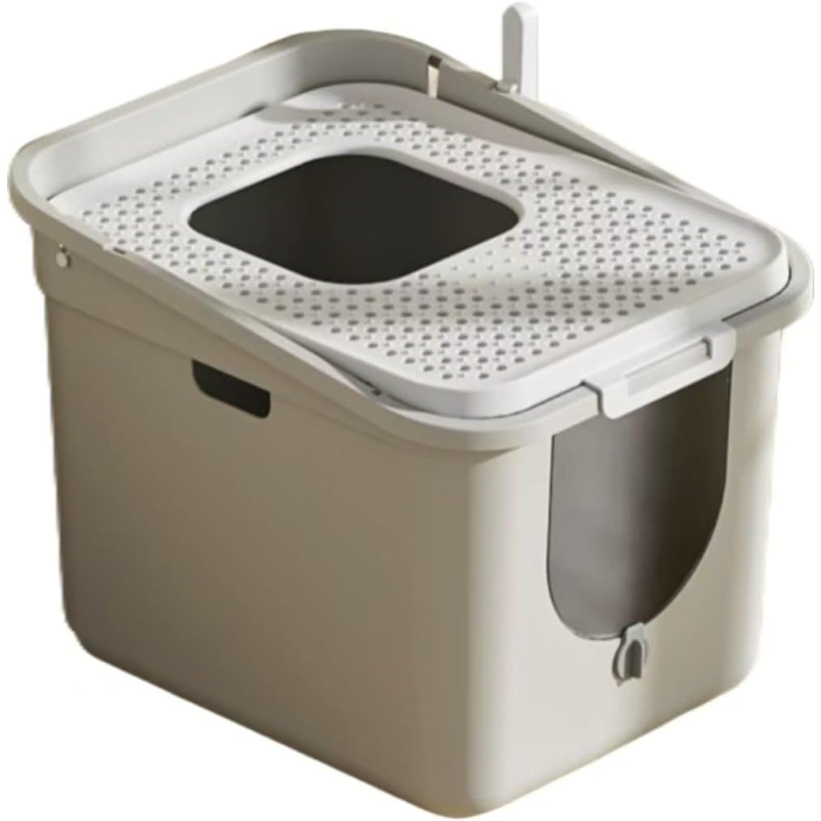 猫トイレ 大型 ドームタイプ 猫用トイレ本体 ワイドサイズ 2 ふた付き 猫砂飛び散り防止 ドア付き コンパクト お手入れ簡単 清潔 広々サイズ 全密閉式カバー キャットトイレ 大きめ (グレー)|月影屋