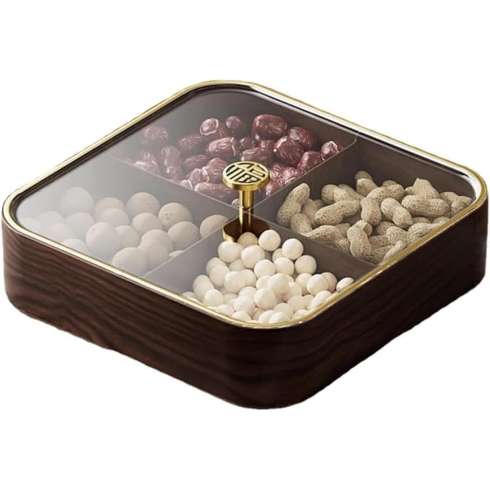 木製 菓子器 卓上用 菓子皿 ナッツ･お菓子･果物収納 保存容器 (単層) []｜月影屋
