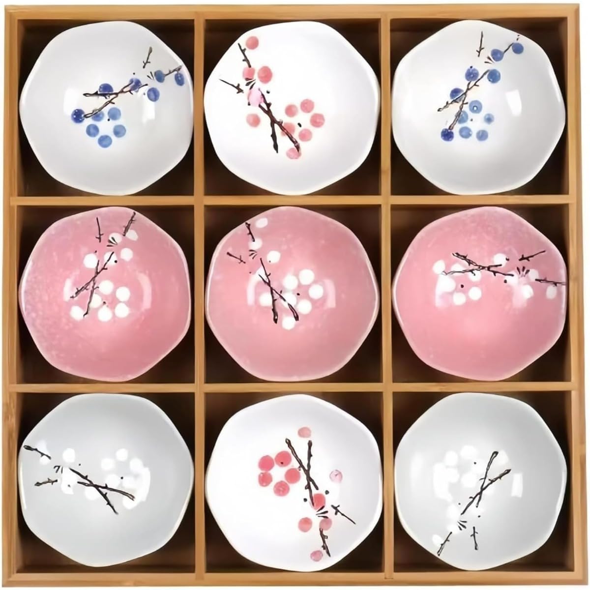 小皿和風 セット 深型 竹トレー付き 副菜 漬物 珍味 前菜 豆皿 小鉢 食洗機対応 業務用 家庭用 (9 *皿,)｜月影屋 10,021円