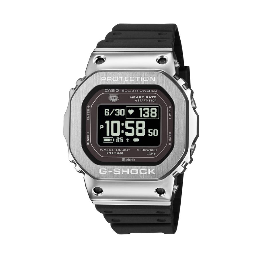 国内正規品　G-SQUAD　5600 SERIES　GM-H5600-1JR　スクエア　メタルケース　シルバー　USB充電　ソーラーアシスト充電 光学式心拍センサー　加速度センサー　通知機能　G-SHOCK　20気圧防水　ラッピング無料