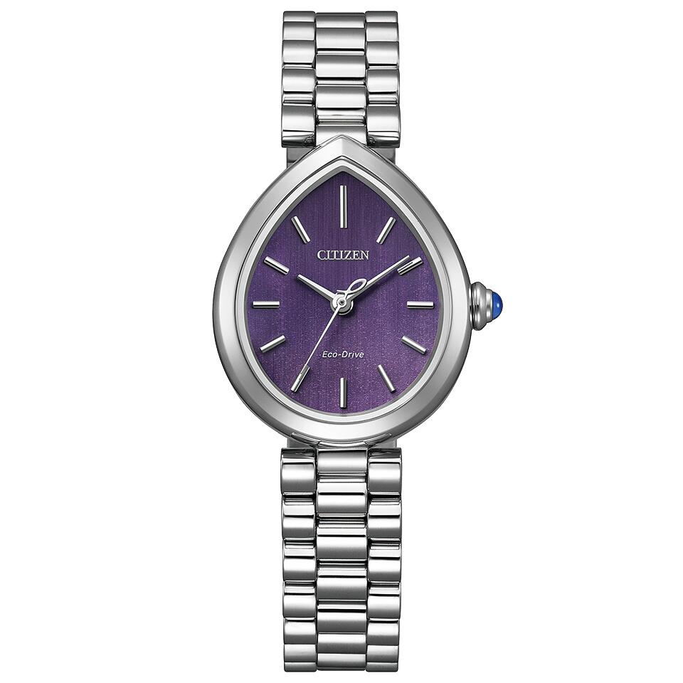 国内正規品　シチズン　citizen　L エル　RAINELL&rdquo;(レイネル)　EM1200-55X　エコドライブ　ソーラー　ドロップ形状　パープル色　紫　ステンレス　5気圧防水　最長5年保証　バンド調整サービス　ラッピング無料　送料無料｜ツキウ時計店 35,035円