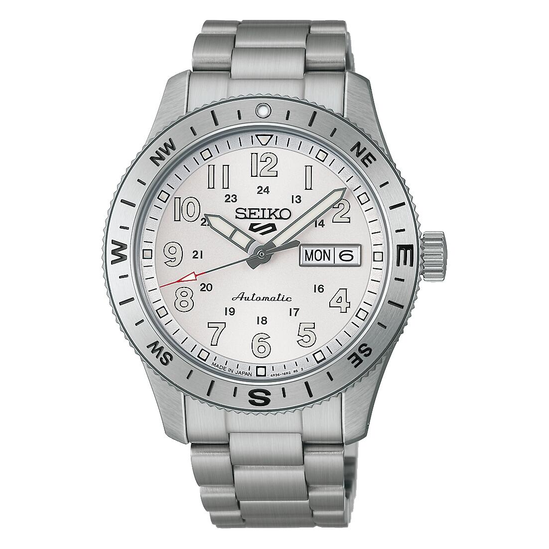 国内置き目品 セイコー５運動競技 Field series HDB007J SEIKO デイデイト 逢い引き曜日 10空圧雨合羽 白文字記号盤 白いこと 機械的 飾り気の無い針路計 ステンレス鋼 ラッピング無料 ダンス楽隊合わせるお持て成し 貨物輸送無料