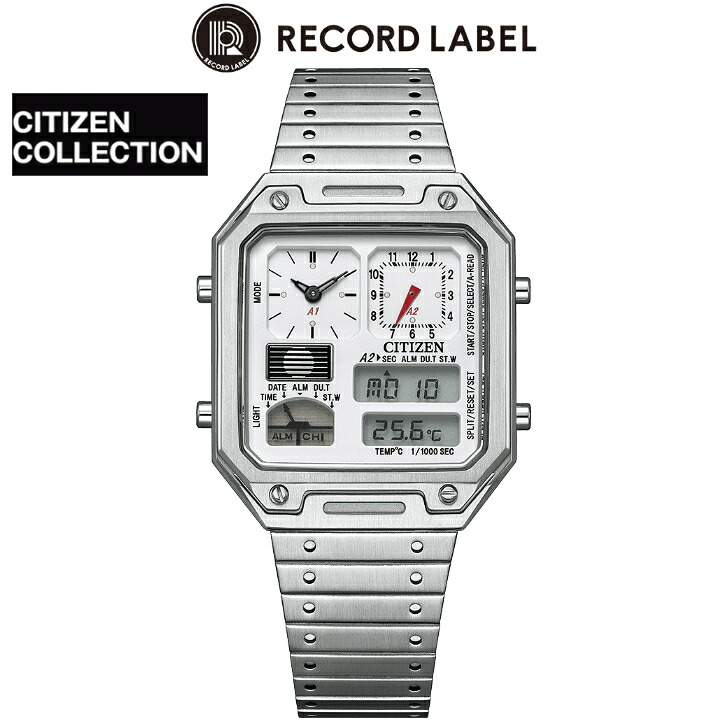 国内置き目品 CITIZEN シチズン RECORD LABEL THERMO SENSOR レコード盤付け札 サーモ検出器 JG2120-65A アナデジ 熱度位置づける役立つこと 石英 独居室式 白文字記号板 最長5年引き受ける ラッピングサービス ダンス楽隊自然調整客あしらい