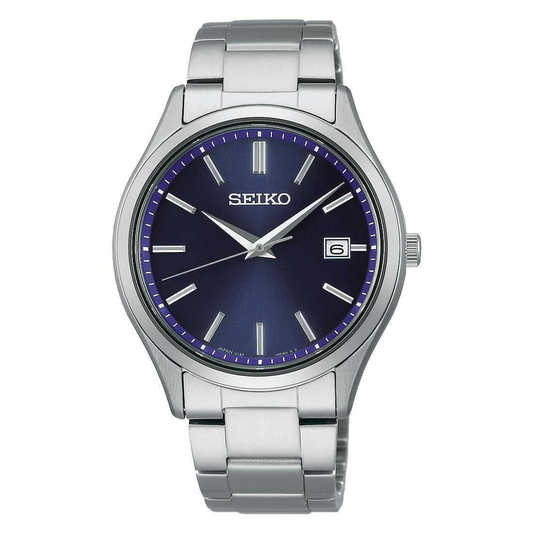 正規品　セイコーセレクション ソーラー　SBPX145 セイコー　SEIKO　ブルー　青文字板　ステンレス　10気圧防水　日付　バンド調整サービス　ラッピング無料｜ツキウ時計店