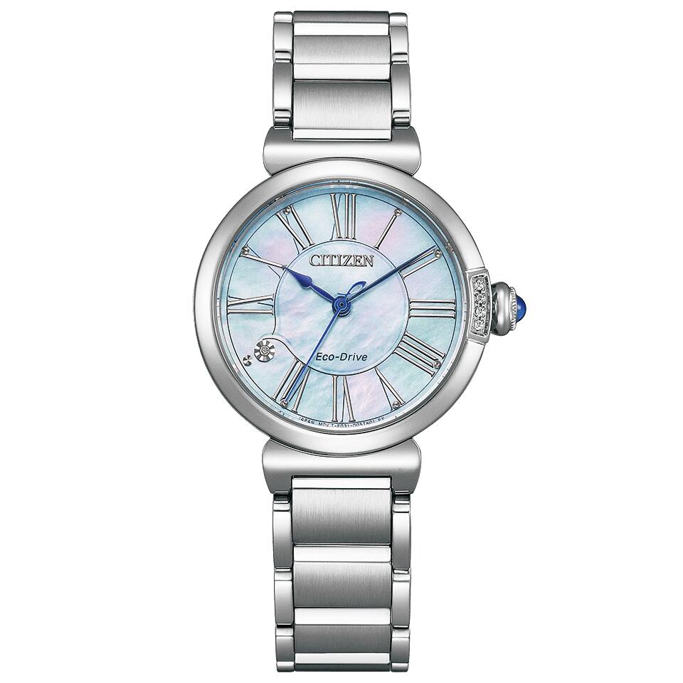 国内正規品　シチズン　citizen　L エル　EM1060-87N　エコドライブ　ソーラー　ダイヤ付　白蝶貝文字盤　最長5年保証　バンド調整サービス　ラッピング無料　送料無料｜ツキウ時計店