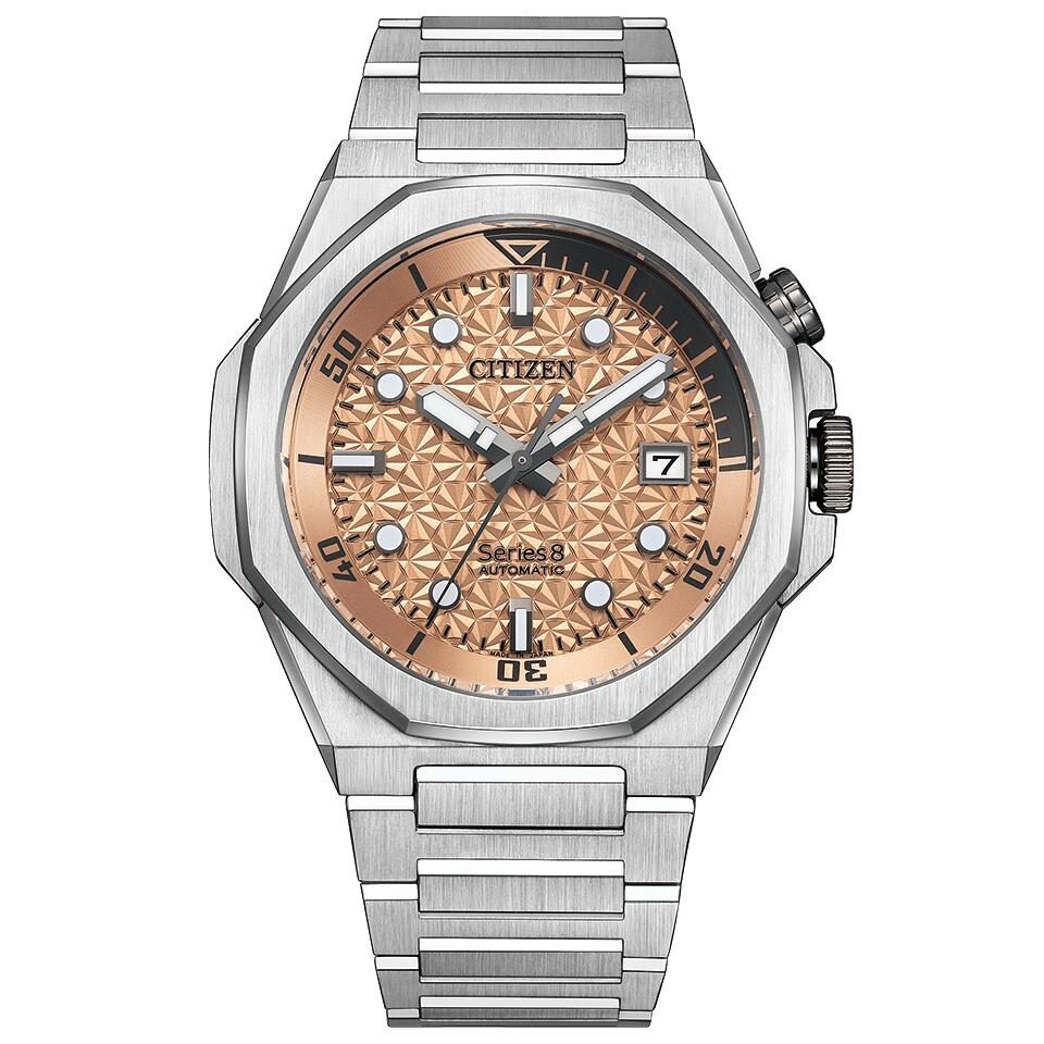 世界限定1,700本 シチズン CITIZEN シリーズエイト シリーズ8 NB6066-51W カッパーピンク文字板 自動巻 耐磁2種 両回転インナーベゼル 20気圧防水 バンド調整サービス|ツキウ時計店
