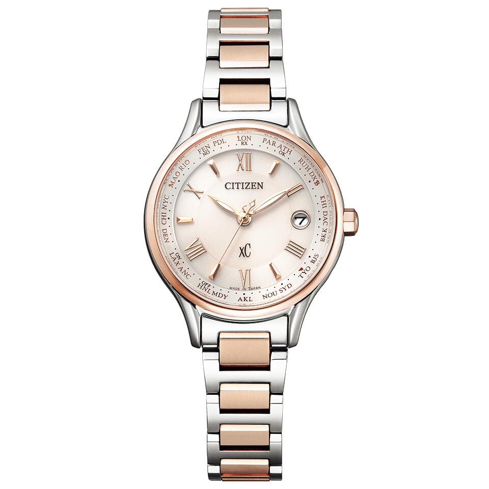 国内正規品　XC　クロスシー　シチズン　CITIZEN　EC1165-51W　電波時計　エコドライブ　ソーラー　チタン　サクラピンクコンビ　最長5年保証　バンド調整サービス　ラッピングサービス