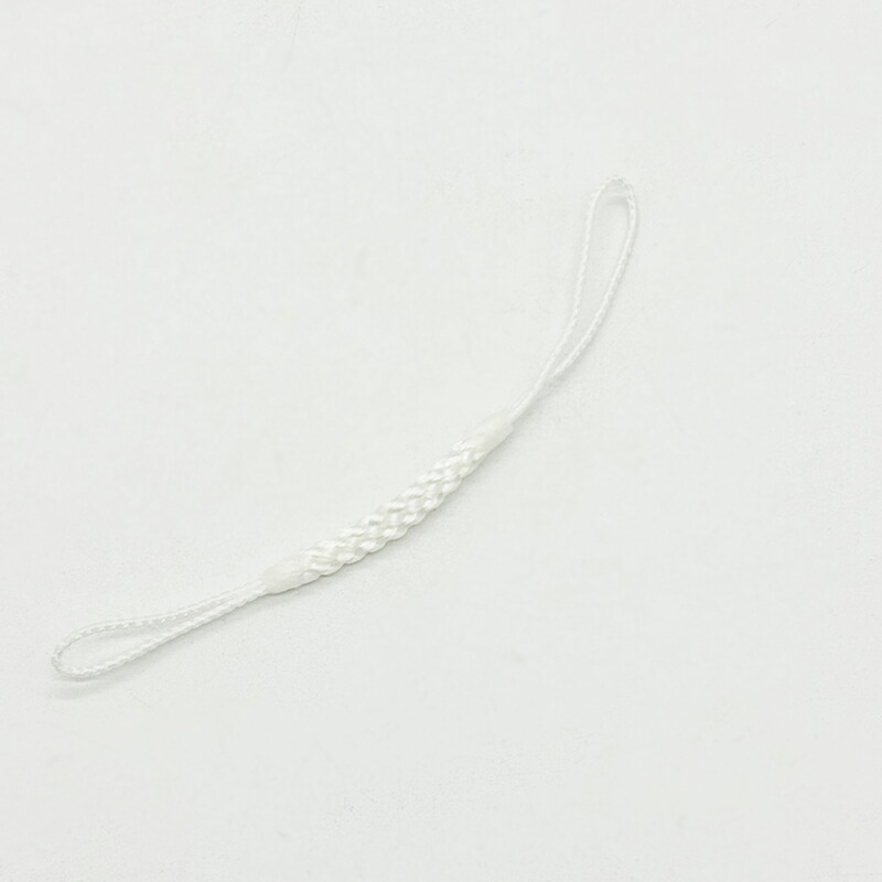 並坪 キャップ無 根付紐 11C-M 白 約92mm 根付 根付紐 ストラップ ストラップ金具 お守り 神社 ちりめん ちりめん細工 和柄 帯留め 両紐