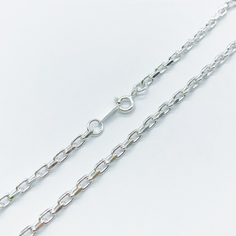 シルバー925 ネックレス 小判 2面カット チェーン SVCLH1045 線径1.0mm 全長45cm 1本