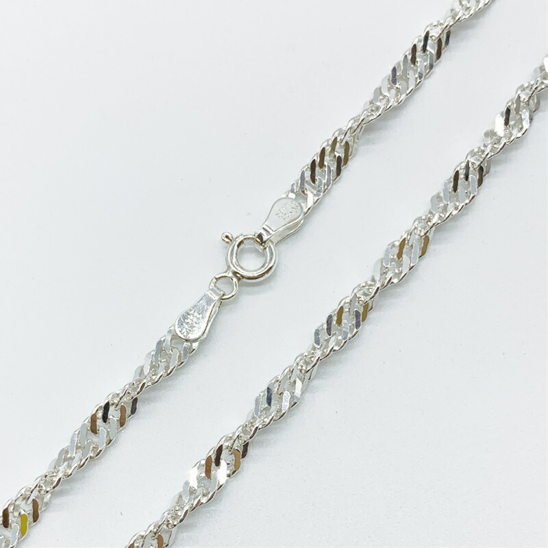 シルバー925 ネックレス カット スクリュー チェーン SVDS60 線径0.6mm 1本