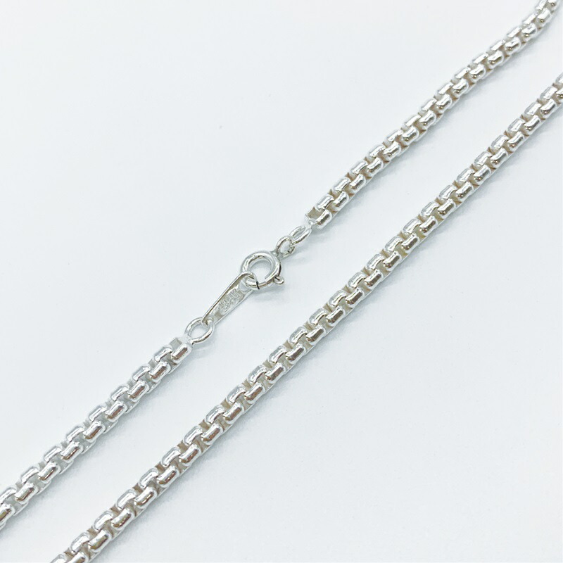 シルバー925 ネックレス ボックス甲丸 SVVHR3045 線径3.0mm 全長45cm 1本