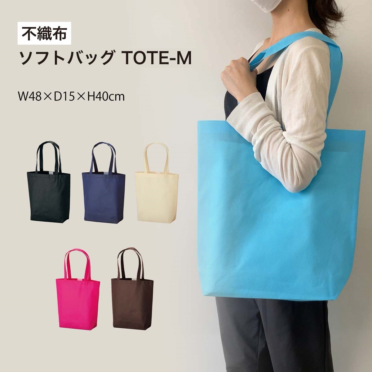 楽天市場】コットンバッグ レジ袋型ナチュラル ネイビー