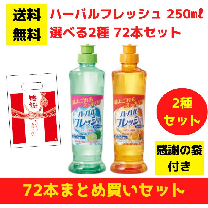 【有りがたさの袋付き添い人】ハーバルフレッシュコンパクト 選べる2種 72本まとめ買い書き割り【貨物輸送無料 除菌 中性洗剤 食器用中性洗剤 割り増し金 総付割り増し金 差し上げ物 差し上げ物 ノベルティ 福袋 お正月 粗品 低額差し上げ物  まとめ買い 別れ別れ用】
