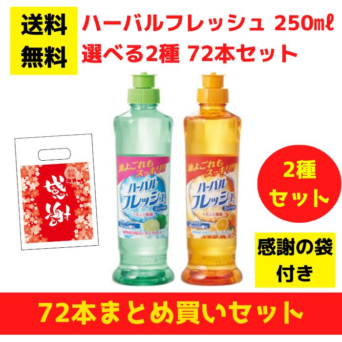 【有りがたさの袋付き添い人】ハーバルフレッシュコンパクト 選べる2種 72本まとめ買い書き割り【貨物輸送無料 除菌 中性洗剤 食器用中性洗剤 割り増し金 総付割り増し金 差し上げ物 差し上げ物 ノベルティ 福袋 お正月 粗品 低額差し上げ物  まとめ買い 別れ別れ用】