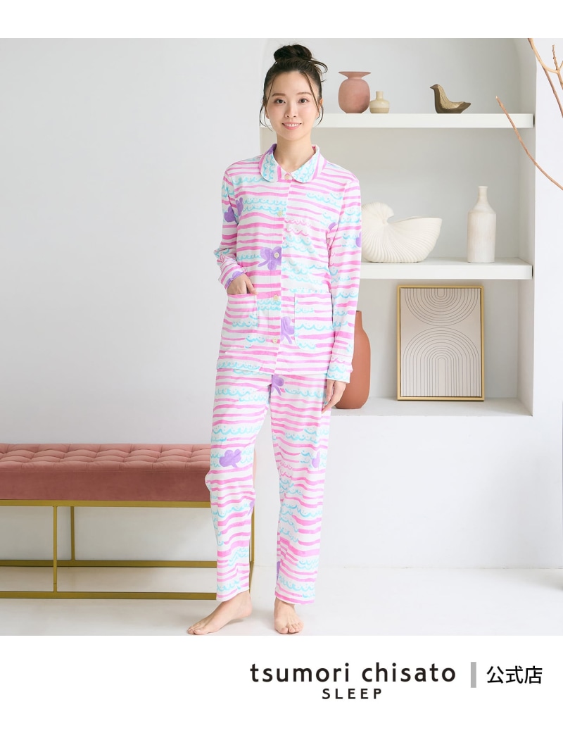 ツモリチサト 静止状態 パジャマ 綿100%(本体) スムース原料品 長袖 長ズボン tsumori chisato SLEEP ツモリチサトスリープ はだ着・御部屋御召しもの パジャマ【貨物輸送無料】[ Fashion]