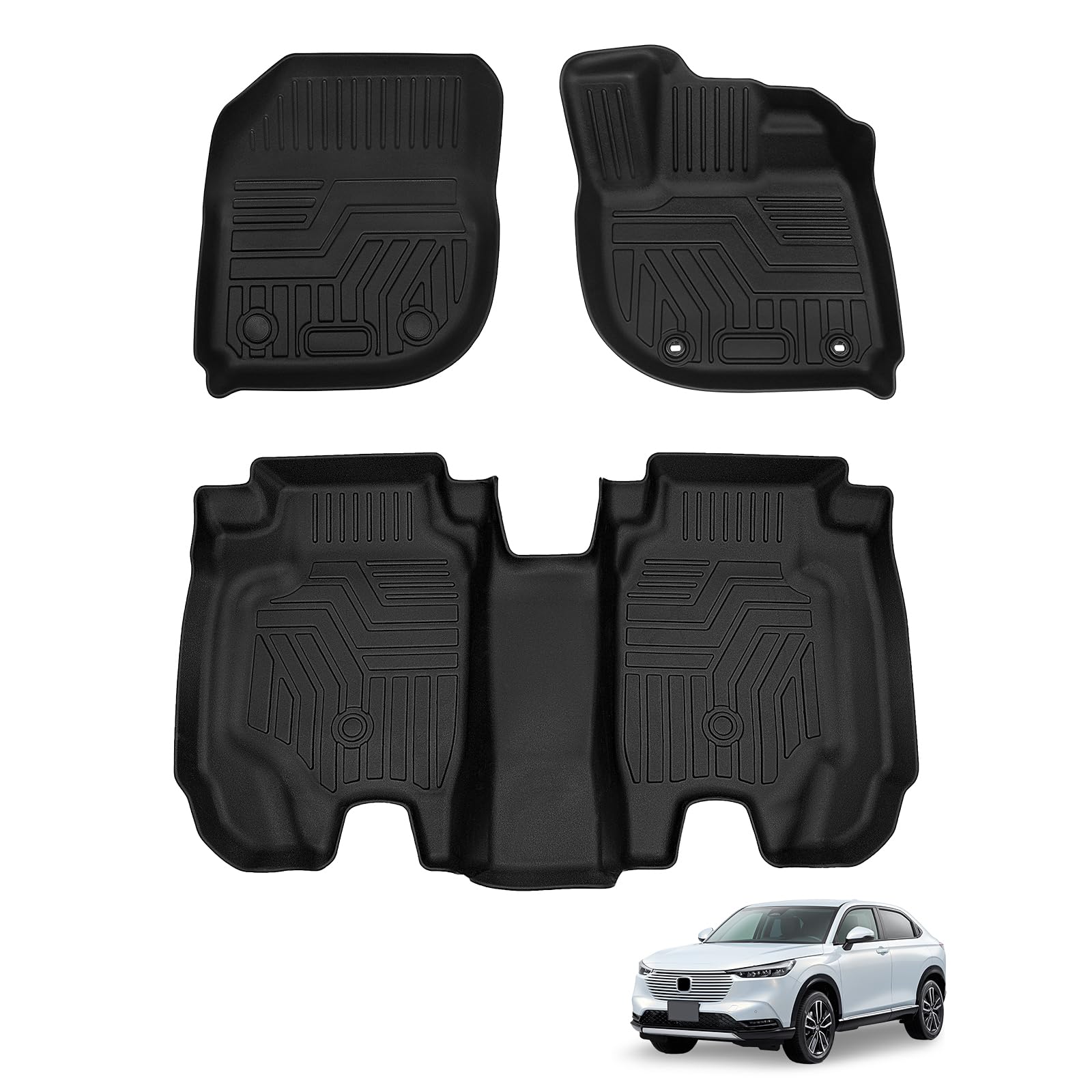 新型 ヴェゼル RV系フロアマット 車種専用設計 RV3 RV4 RV5 RV6 専用 立体 3Dフロアマット TPE素材 カーマット 滑り防止 耐汚れ 取付簡単 カー用品 立体構造 耐摩擦 防水マット カスタムパーツ インテリア 保護パーツ 3pセット