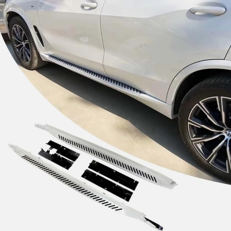 BMW X4 G02 2019-2025 サイドステップコンプリートキット車用ナーフバー アップグレードブラックパネル 滑り止め粒子シルバー付き 2個 (専用車両のみ)|Tsumugi
